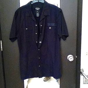 Harley Davidson Button Down Collared Short Sleeved